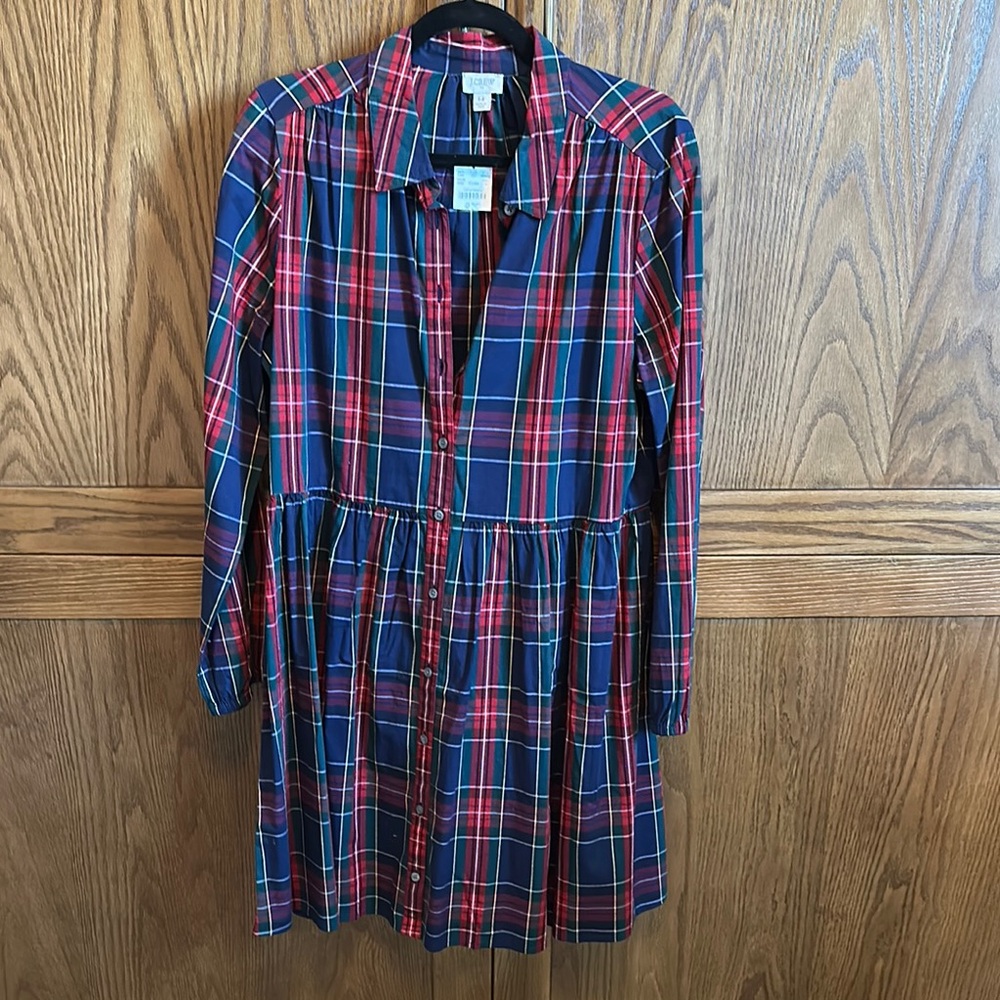 Plaid Button-Down Dress